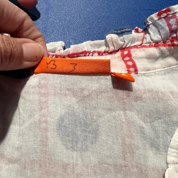 Oliphant Womens Domino Red Smocked Waist Ruffle Cotton Mini Dress Size Medium - Picture 7 of 10